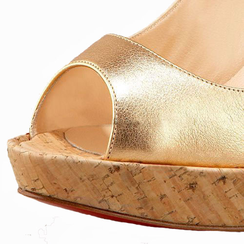 Christian Louboutin Metallic Cork Platform Wedge