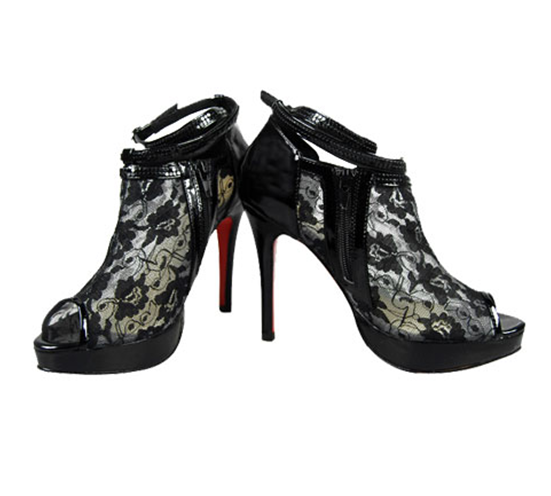 Christian Louboutin Lace Bootie Black