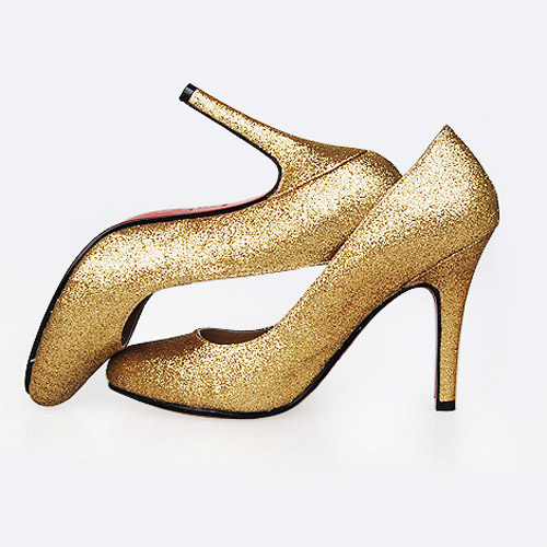 Christian Louboutin Decollete golden glitter