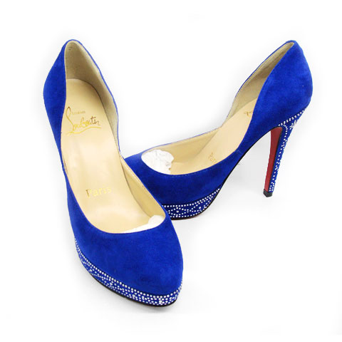 Christian Louboutin Eugenie Suede Blue Pump