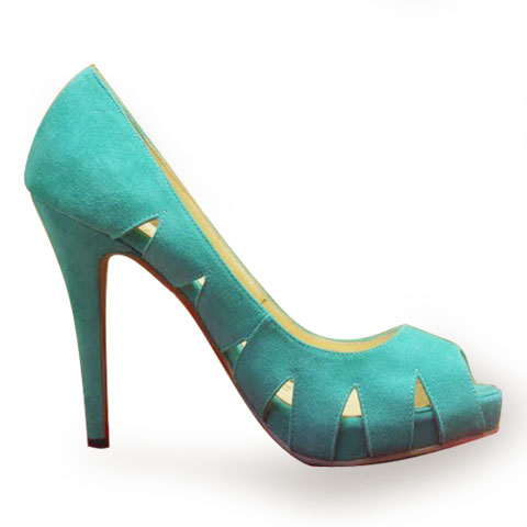 Christian Louboutin Fontanete shoes platform pump green