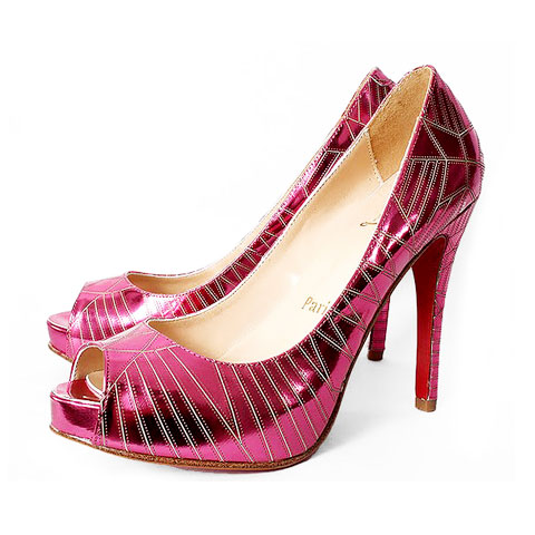 Christian Louboutin Mirrored Platform Pump fuchsia