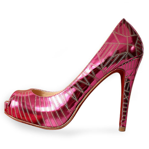 Christian Louboutin Mirrored Platform Pump fuchsia