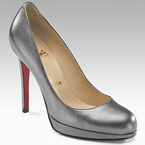 Christian Louboutin Metallic Platform Pumps gray