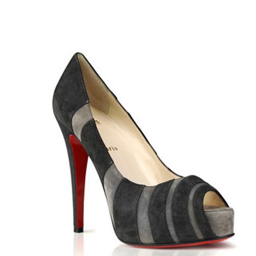 christian louboutin Suede peep-toe court