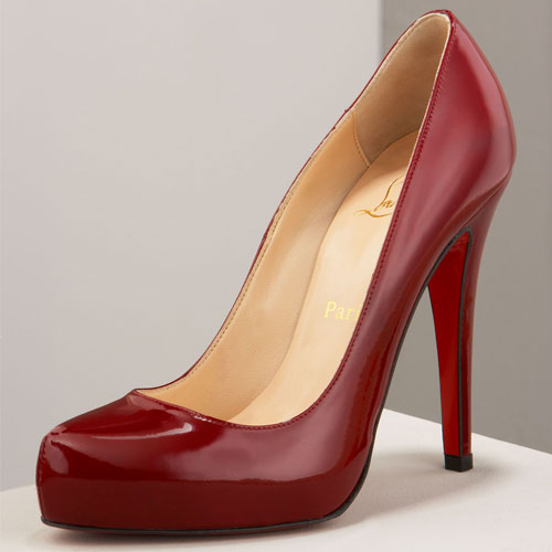 Christian Louboutin Rolando Hidden-Platform Pump Dark Red