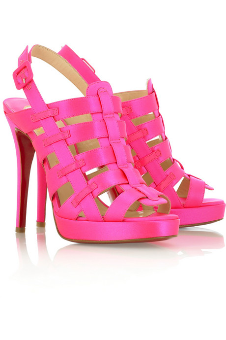 Christian Louboutin Paquita 120 satin sandals Fuchsia